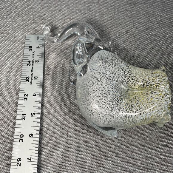 Art Glass Elephant Paperweight Silver Granna Glasbruk Sweden Handmade Signed - Picture 9 of 11